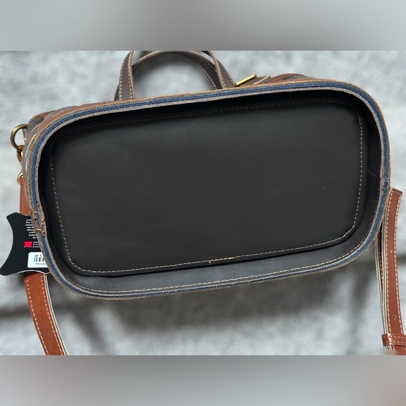 NEW Amerileather Dorgon Leather Rainbow Bucket/Basket Handbag (#1280-9) - Picture 9 of 9